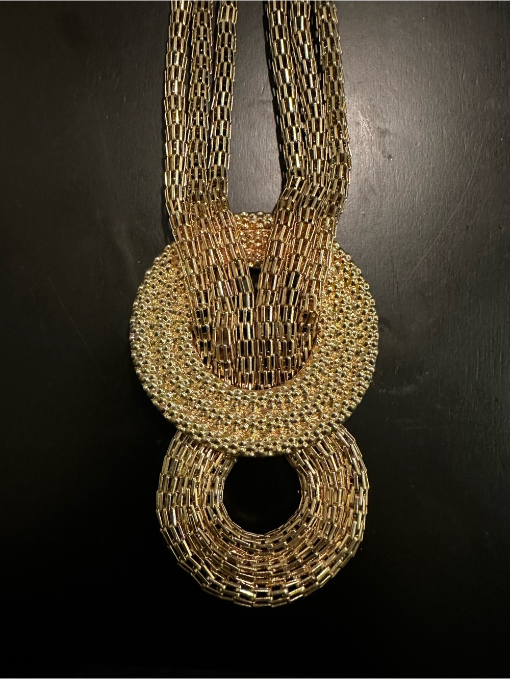 Unlisted Gold Multi-Strand Double Circle Necklace